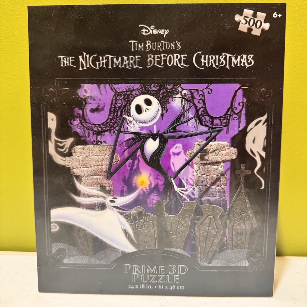 New The Nightmare Before Christmas‎ Prime 3D Puzzle 500 pc Jack Zero Graveyard